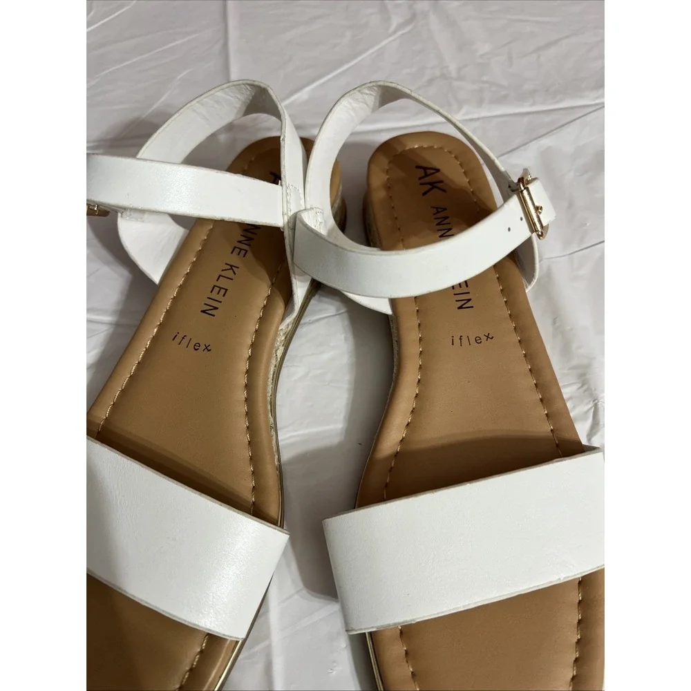 White Size 7.5 Anne Klein Iflex Sling back Sandals